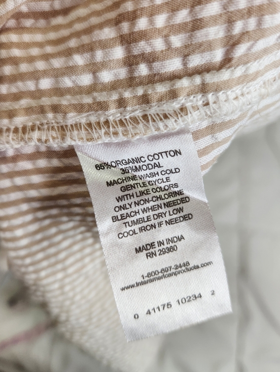 Dip Striped Tiered Buttondown Shirtdress Pockets Organic Cotton Modal Womens XL - Picture 7 of 9